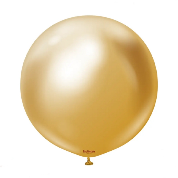 Obrázok z Balónik chrómový zlatý, Mirror Gold 60 cm/24"