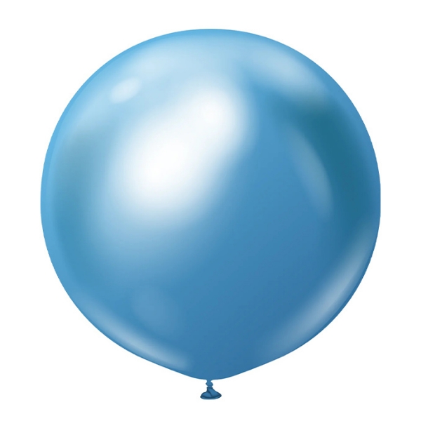 Balonek chromový modrý, Mirror Blue 60 cm/24"