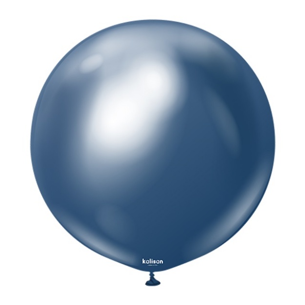 Obrázok z Balónik chrómový tmavomodrý, Mirror Navy 60 cm/24"