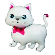 Picture of Cat-shaped foil balloon with a pink bow - 95 x 87 cm