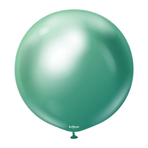 Levně Balonek chromový zelený, Mirror Green – 90 cm/36"