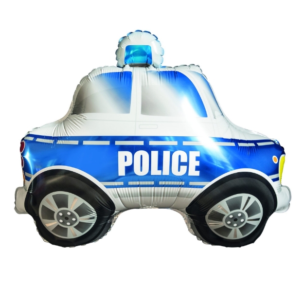 Obrázek Foliový balonek Modré policejní auto - 72 x 65 cm
