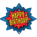 Obrázek Fóliový balonek Superhrdina Happy Birthday – 75 x 62 cm