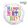 Obrázok z Fóliový balón Birthday Greetings biely – 35 cm