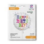 Obrázek Fóliový balonek Birthday Greetings bílý – 45 cm