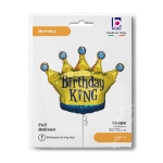 Obrázek Fóliový balonek koruna Birthday King – 75 x 58 cm