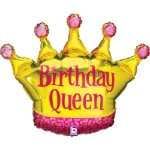 Obrázek Fóliový balonek koruna Birthday Queen – 75 x 58 cm
