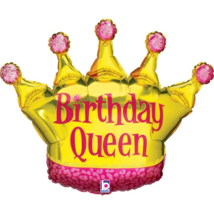 Obrázok z Fóliový balón koruna Birthday Queen – 75 x 58 cm