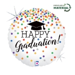 Obrázok z Fóliový balón Happy Graduation s konfetami – 45 x 45 cm