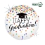 Obrázok z Fóliový balón Happy Graduation s konfetami – 45 x 45 cm