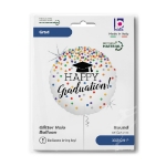 Obrázok z Fóliový balón Happy Graduation s konfetami – 45 x 45 cm