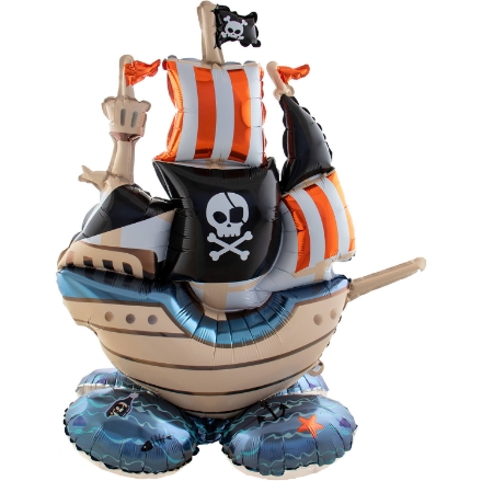 Picture of Standing foil balloon pirate ship - 70 x 81 cm
