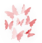 Obrázek 3D nálepky na zeď motýlci – Rose Gold, 12 ks