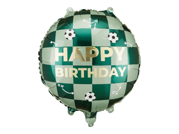 Obrázek Fóliový balonek Happy Birthday fotbal – 45 cm