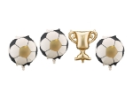 Obrázok z Fóliové balóniky na girlandu Futbalový pohár a lopty – 34 cm, 4 ks