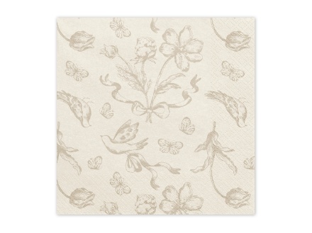 Picture of Vintage Floral Pattern Paper Napkins - 33 x 33 cm, 12 pcs