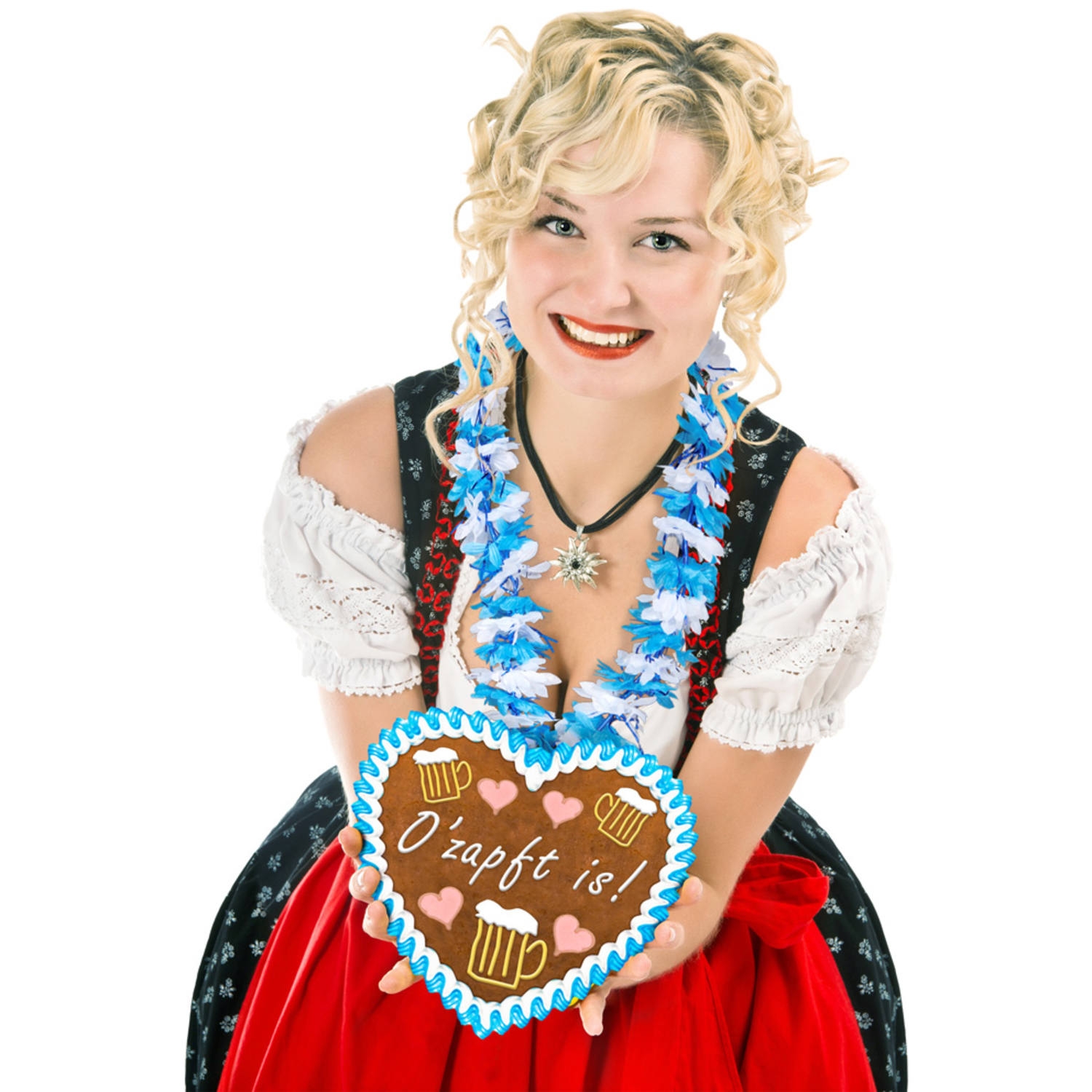 Havajský květinový věnec s cedulkou O’zapft is – 54 cm