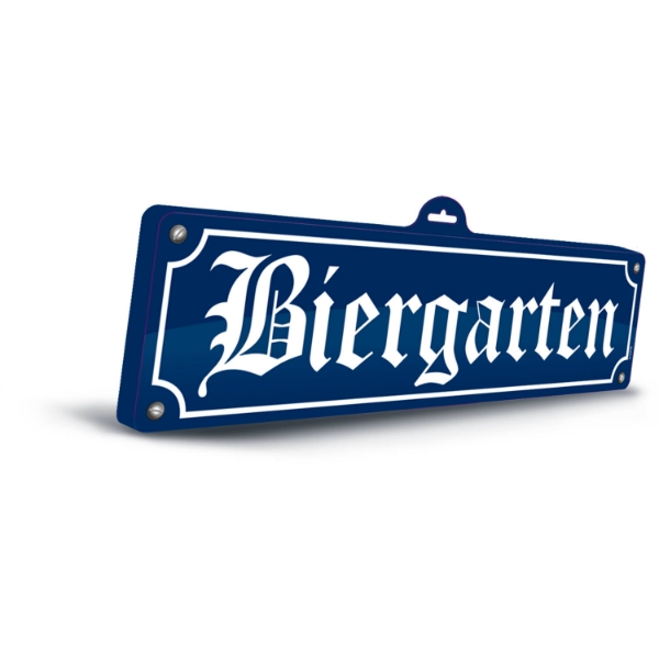 Plastová 3D cedule Biergarten – 48 × 12,5 cm