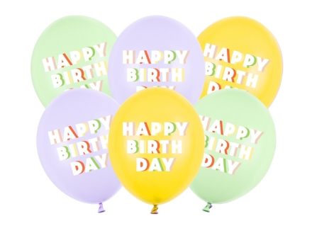 Obrázek Balonky Happy Birthday Pastel Trio – 30 cm