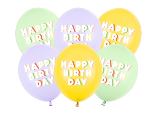Balóniky Happy Birthday Pastel Trio – 30 cm