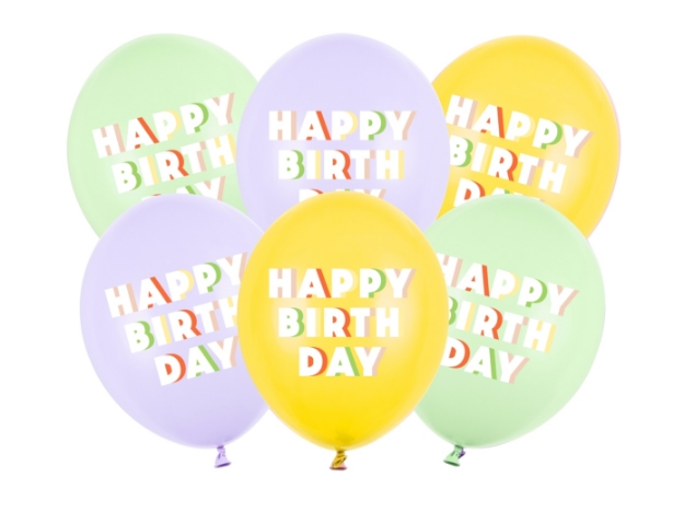 Obrázek Balonky Happy Birthday Pastel Trio – 30 cm