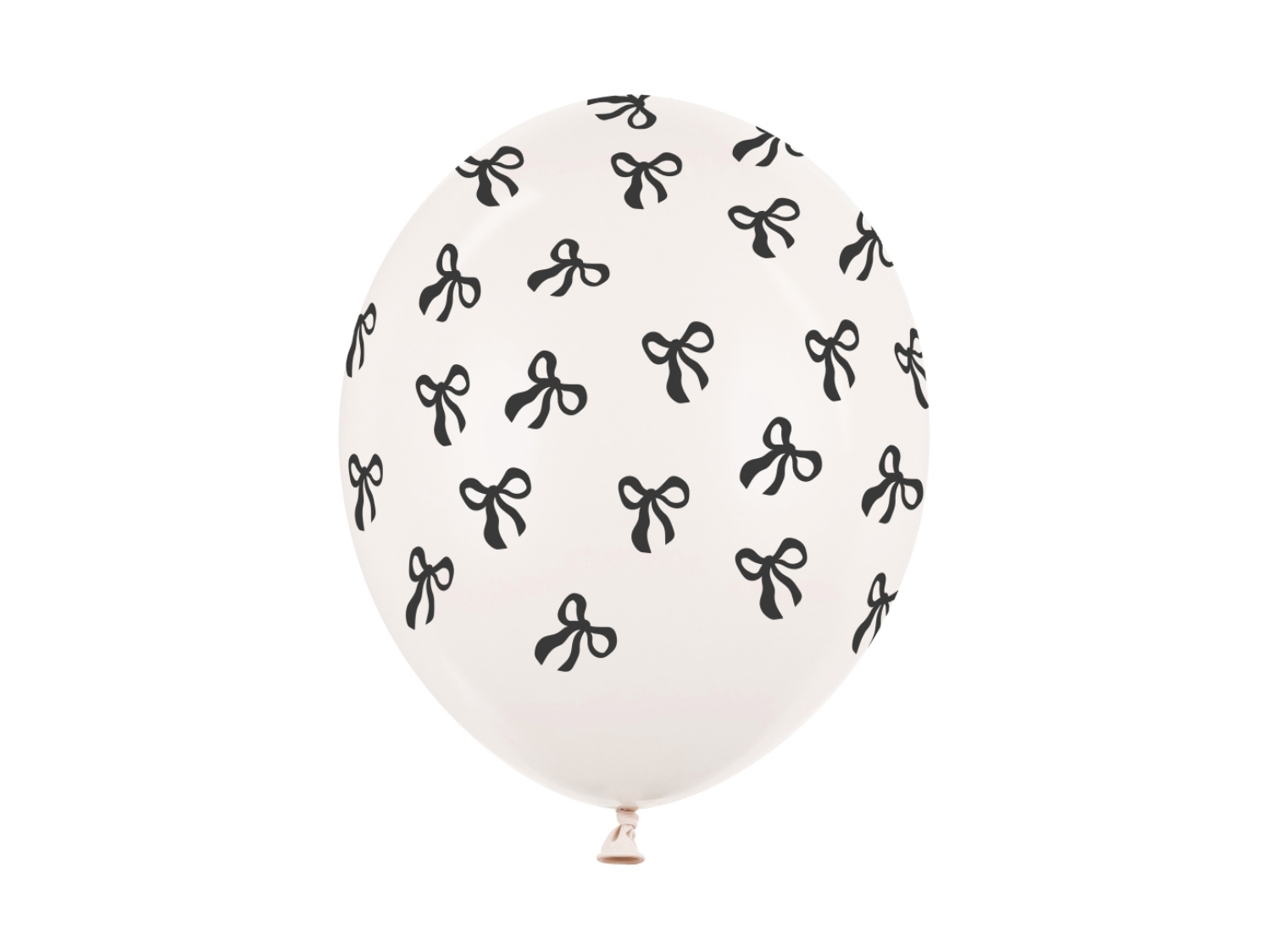 Balonky Černá mašlička – krémově bílé 6 ks, 30 cm