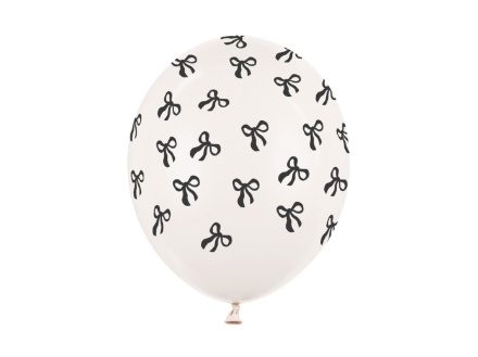 Obrázek Balonky Černá mašlička – krémově bílé, 50 ks, 30 cm