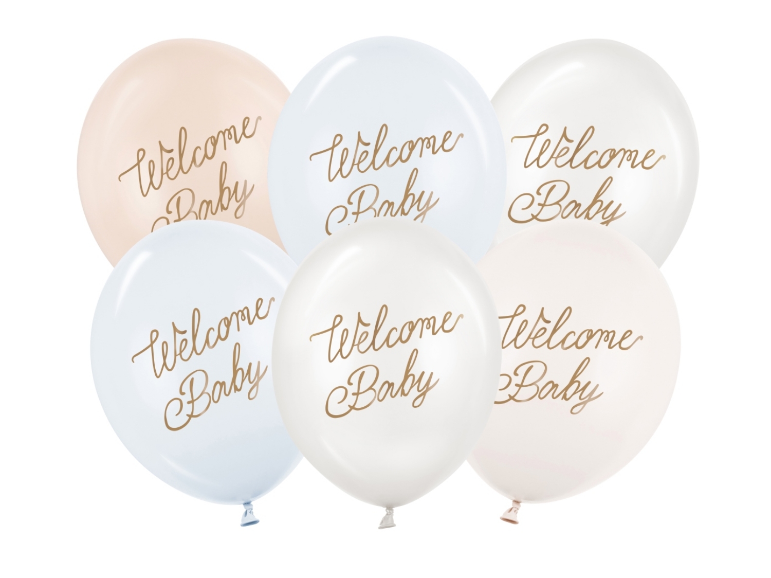 Levně Balonky Welcome Baby – modrý mix, 6 ks, 30 cm