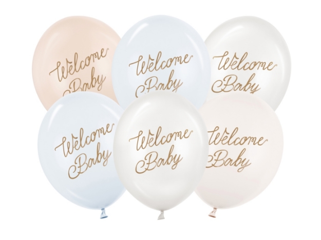 Obrázok z Balóniky Welcome Baby – modrý mix, 6 ks, 30 cm