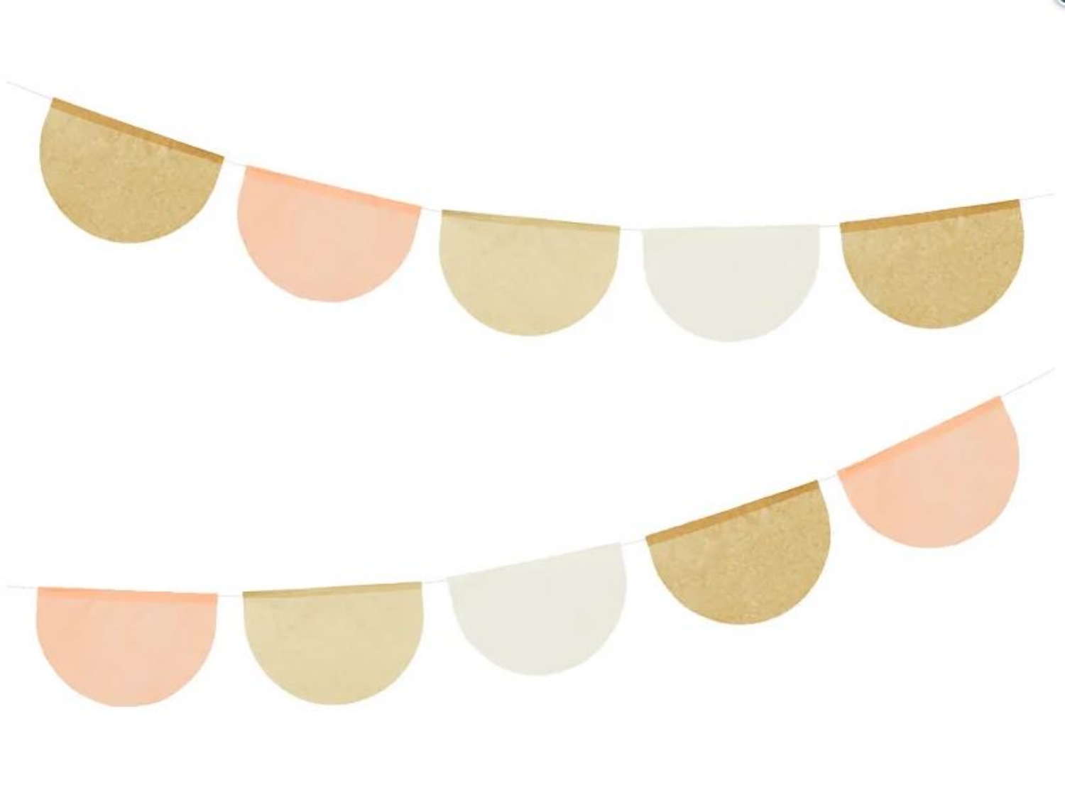 Papírová girlanda z hedvábného papíru – mix pastel, 3 m