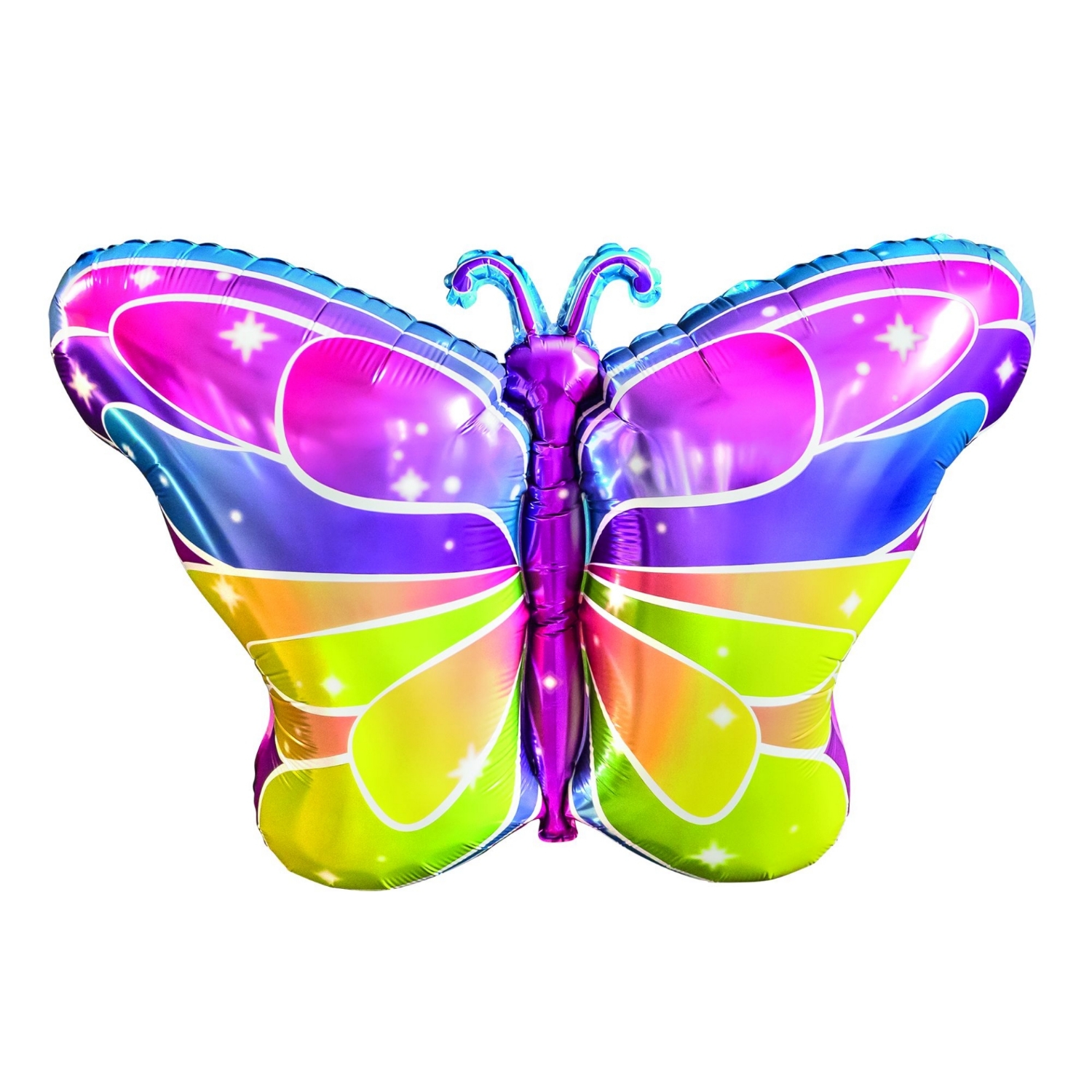 Fóliový balonek duhový motýl – 90 x 58 cm