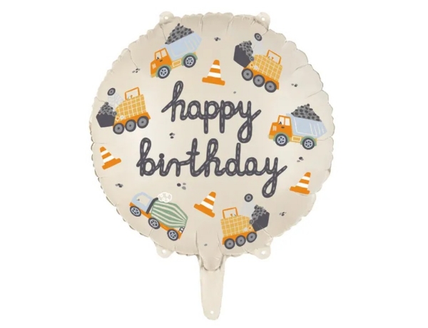 Fóliový balonek Staveniště Happy Birthday – 45 cm