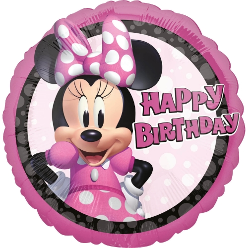 Levně Fóliový balonek Minnie Mouse Happy Birthday – 43 cm