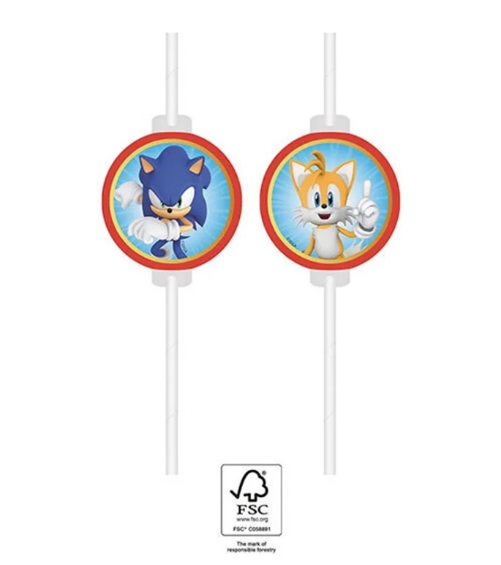 Obrázok z Papierové slamky Sonic the Hedgehog – 4 ks, EKO