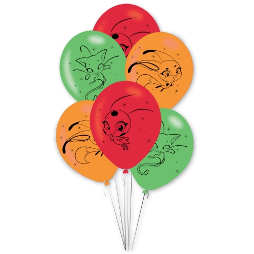 Latexové balonky Miraculous Kwami – 27,5 cm, 6 ks