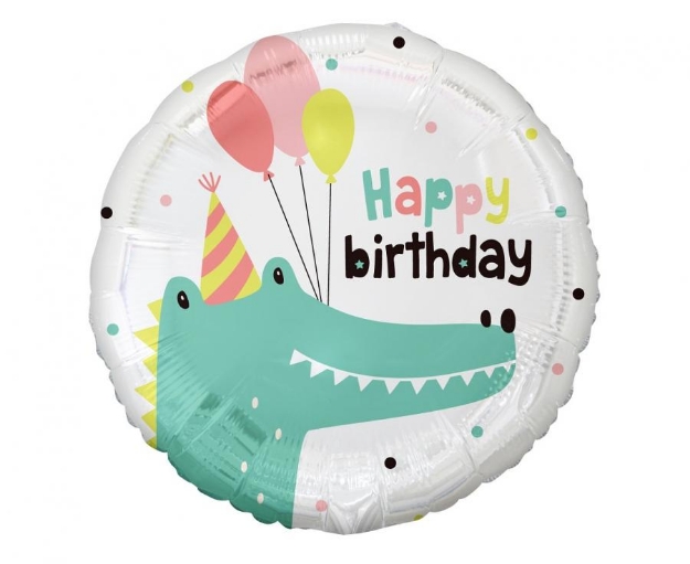 Obrázek Fóliový balonek Malý krokodýl Happy Birthday – 45 cm