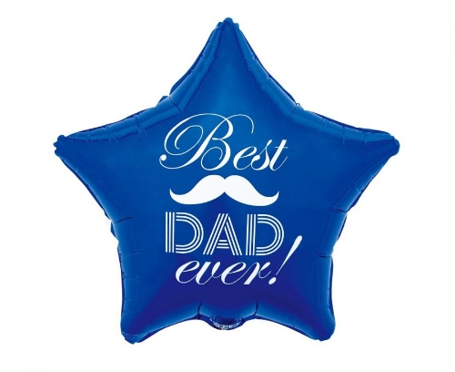 Fóliový balónik Best Dad Ever – hviezda 48 cm
