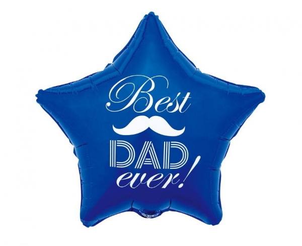 Fóliový balonek Best Dad Ever – hvězda 48 cm