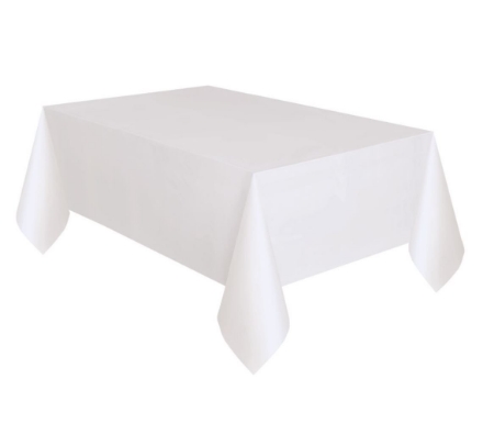 Obrázek Plastový party ubrus bílý – 137 x 274 cm