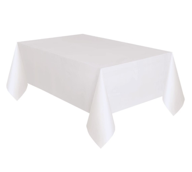 Obrázek Plastový party ubrus bílý – 137 x 274 cm