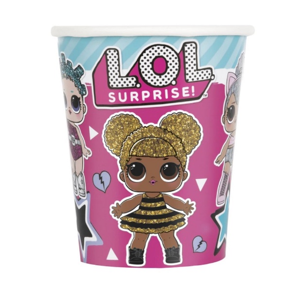 Obrázek Papírové kelímky LOL Surprise – 266 ml, 8 ks