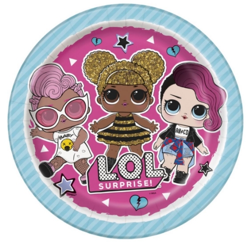 Papierové tanieriky LOL Surprise okrúhle – 23 cm, 8 ks