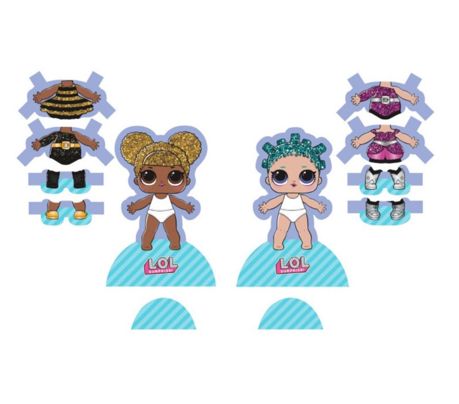Papírové panenky LOL Surprise – sada 2 ks s oblečky