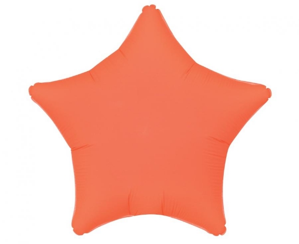 Fóliový balonek hvězda neon oranžová – 48 cm