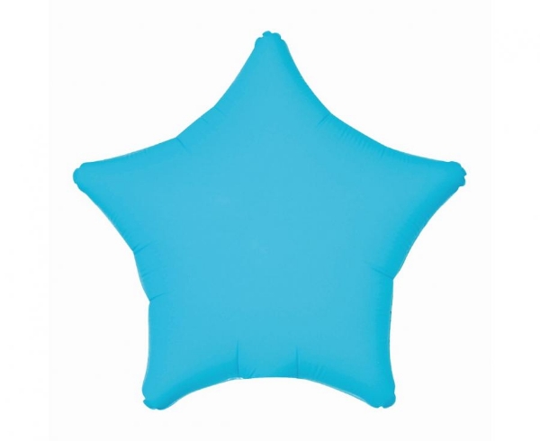 Fóliový balonek hvězda neon modrá – 48 cm