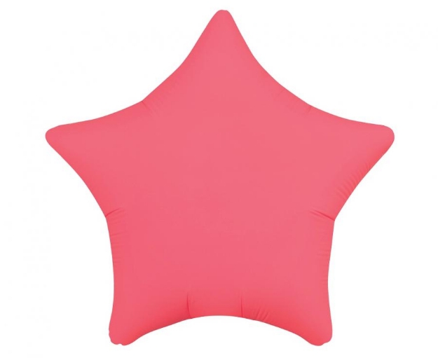 Obrázek Fóliový balonek hvězda neon červená – 48 cm