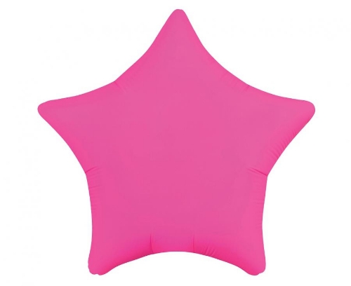 Fóliový balón hviezda neon fuchsiová – 48 cm