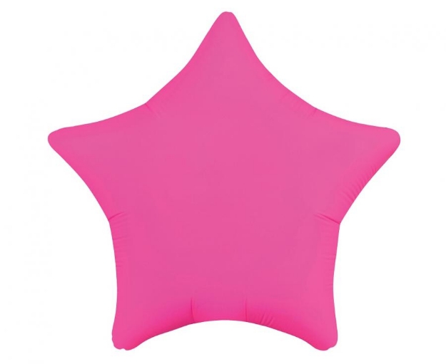 Obrázek Fóliový balonek hvězda neon fuchsiová – 48 cm