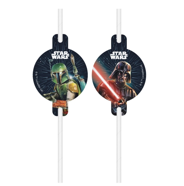 Obrázek Papírová brčka Star Wars Galaxy – 4 ks