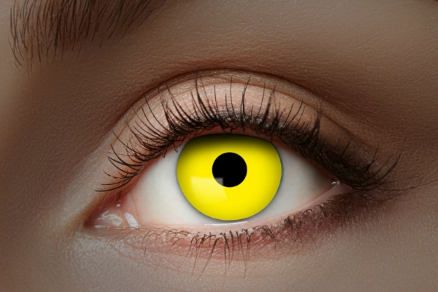 Obrázok z UV kontaktné šošovky Flash Yellow – nedioptrické, mesačné, 2 ks